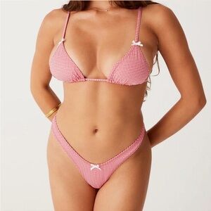 Frankie’s Bikinis Gingham Bikini Set